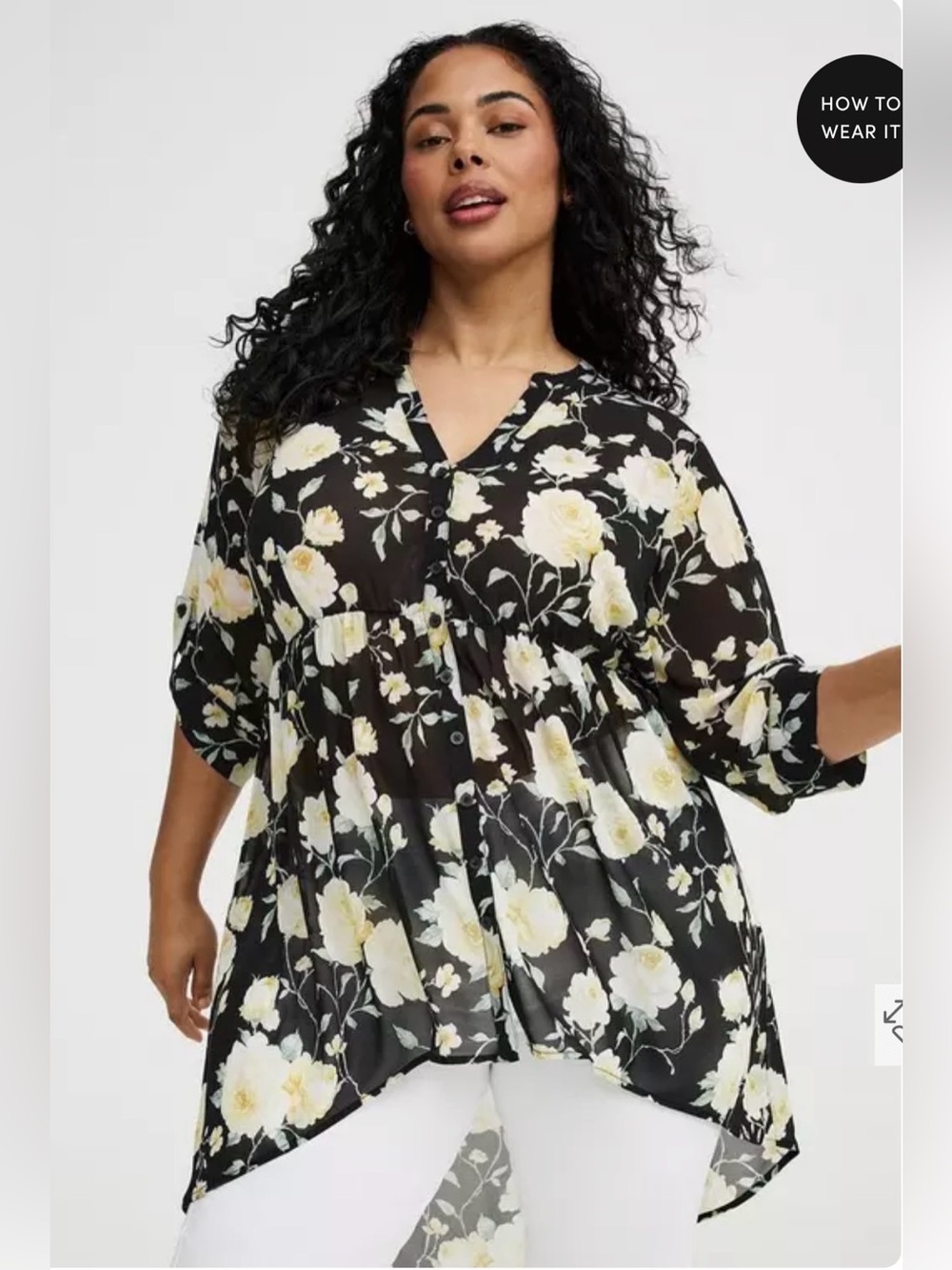 NWOT Torrid Lexie Babydoll Hi-Low Tunic Top size 0